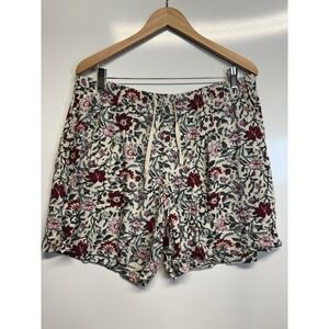 J.Jill Nwot White Floral Paisley Pull On Shorts‎ Large
